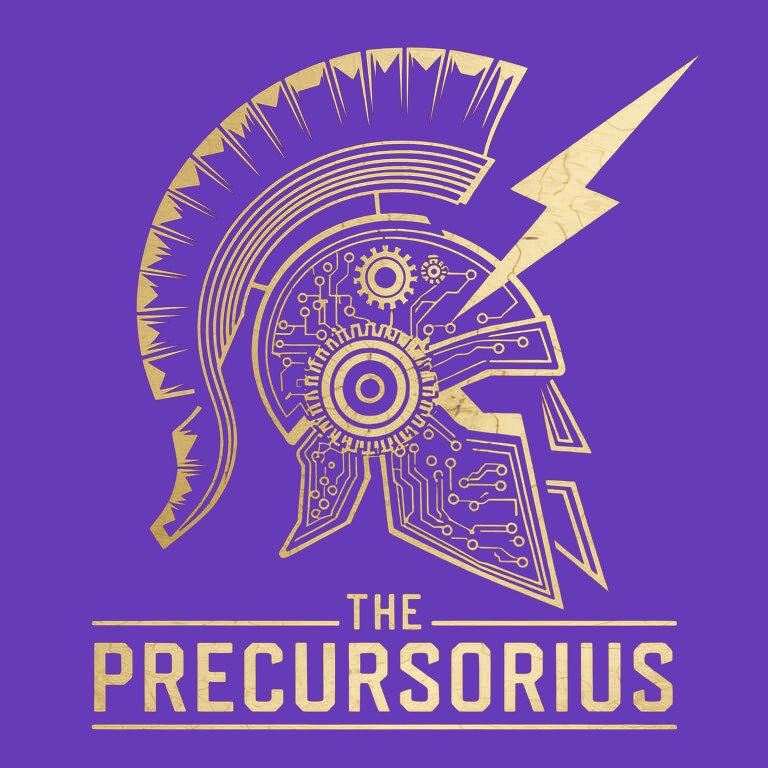 the precursorius római sisak lila háttér